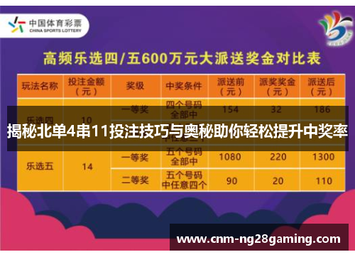 揭秘北单4串11投注技巧与奥秘助你轻松提升中奖率